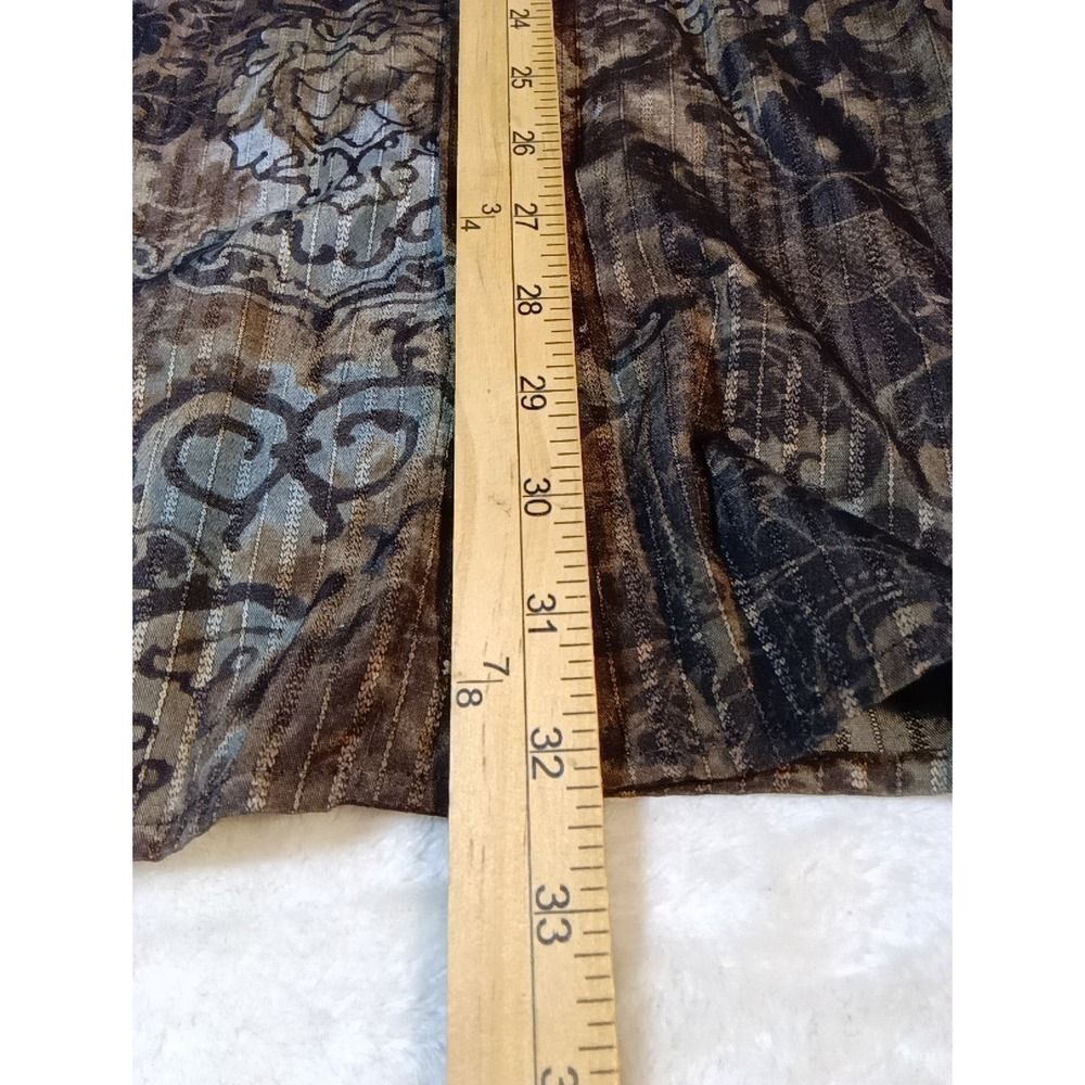 Georg Roth Los Angeles Mens XL Black/Brown Floral Long Sleeve Button Shirt 1772 - Picture 7 of 8